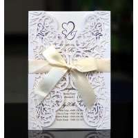 Marriage Invitation Card Wedding Card Laser Cut Paper White